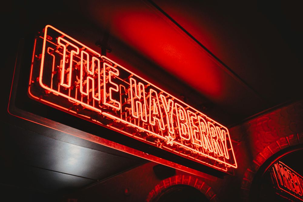 The Hayberry neon sign