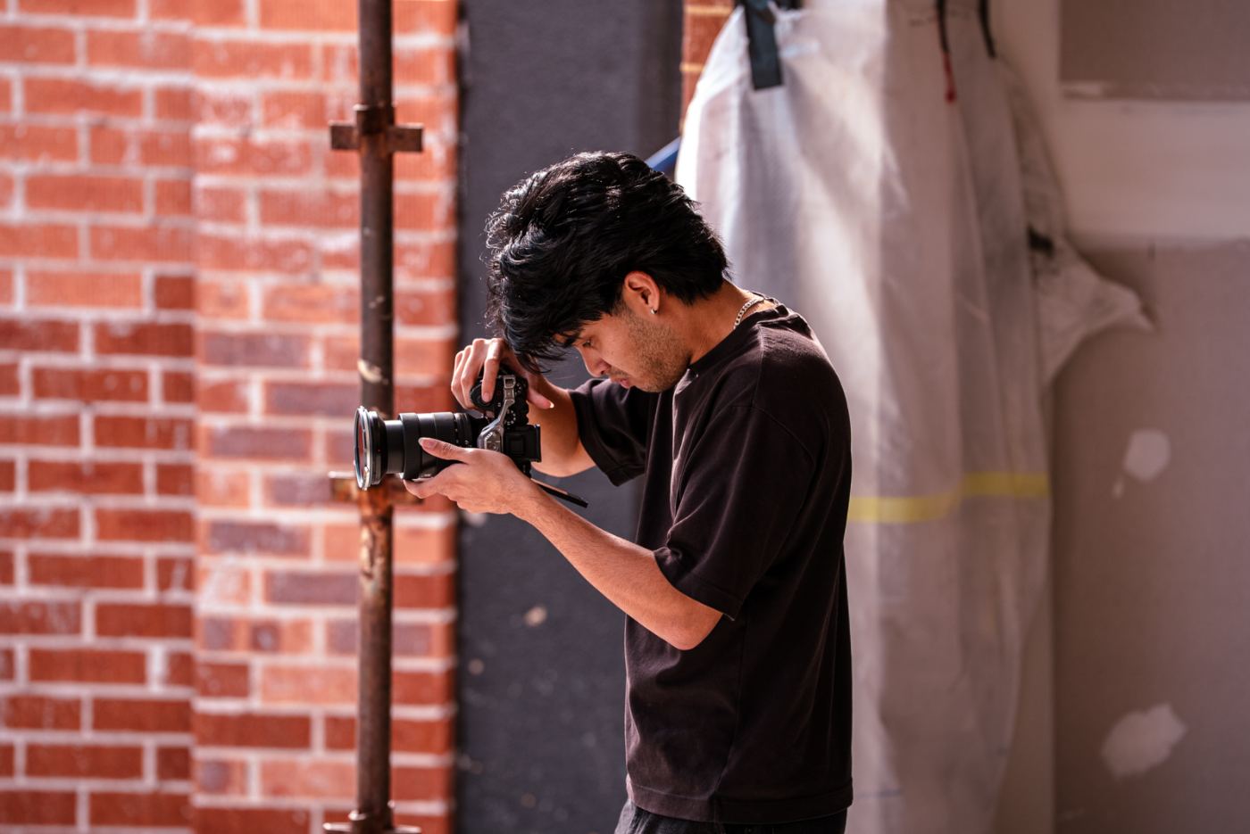 Jason shooting on location